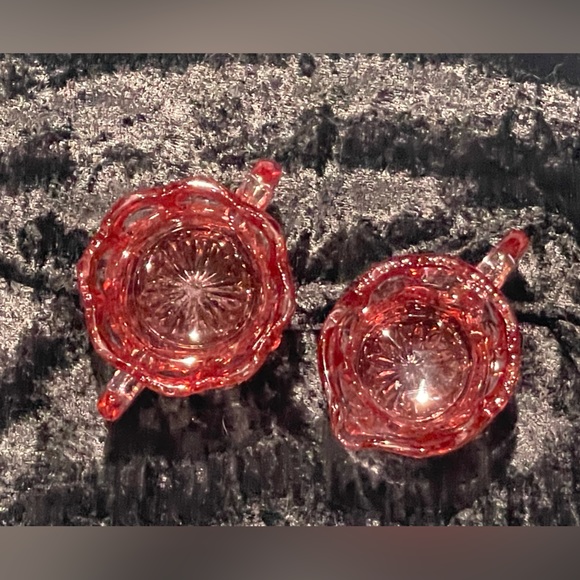Cream n Sugar glass pink Set - Picture 2 of 4